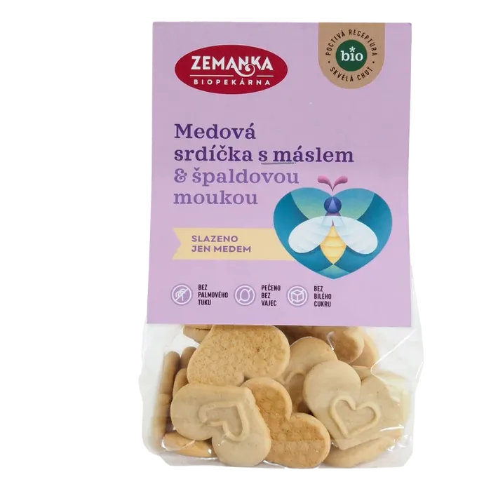 Biopekárna Zemanka Srdíčka medová s máslem 100 g BIO